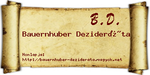 Bauernhuber Dezideráta névjegykártya